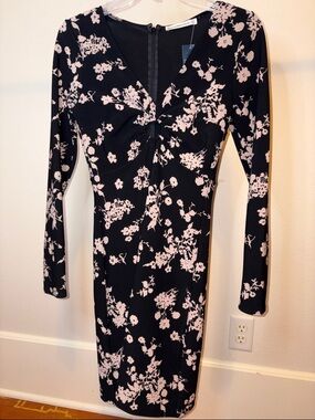 Abercrombie & Fitch Black Dress with Tan Floral Print